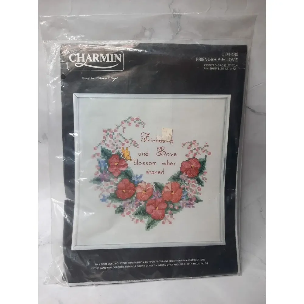 Janlynn Charmin Printed Cross Stitch Kit Friendship And Love 04 480 12x12